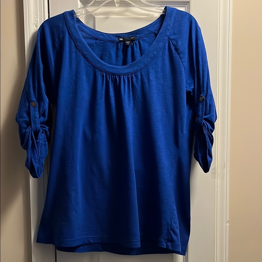 GAP Blue Relaxed Ruched Blouse